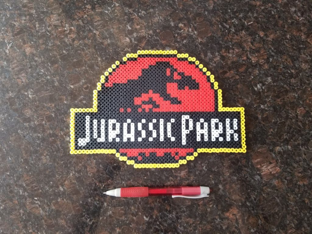Jurassic Park The biggest piece so far 4 pegboards Pixel Art and